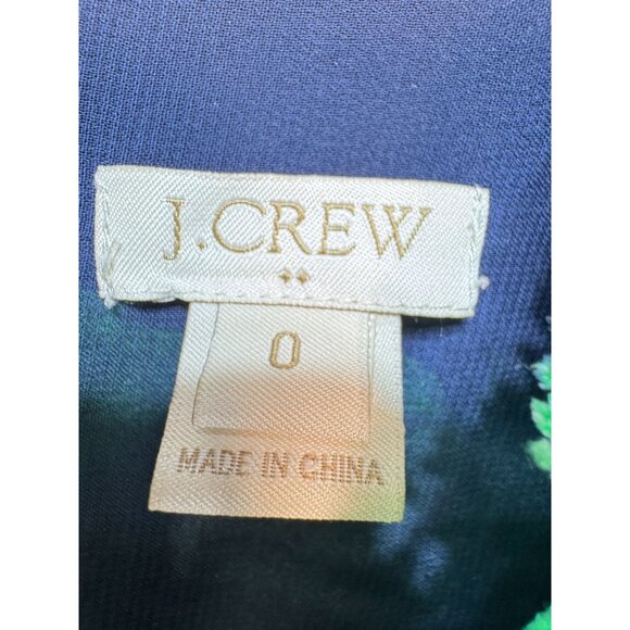 J.Crew Silk Ruffle Blouse Top in Beanstalk Stripe Womens Size 0 Navy Green Retro - Picture 3 of 11